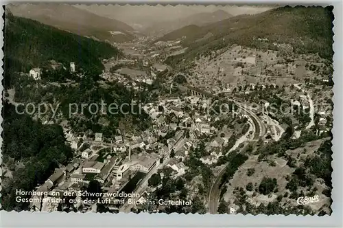 AK / Ansichtskarte Hornberg_Schwarzwald Fliegeraufnahme Panorama Gutachtal Hornberg Schwarzwald