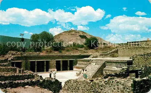 AK / Ansichtskarte Mexico_City Templo de las Mariposas Piramide de la Luna San Juan Teotihuacan Mexico City