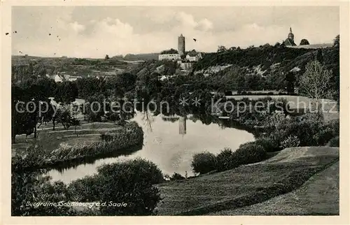 AK / Ansichtskarte Schoenburg_Naumburg Landschaftspanorama mit Saale Burgruine Schoenburg Naumburg