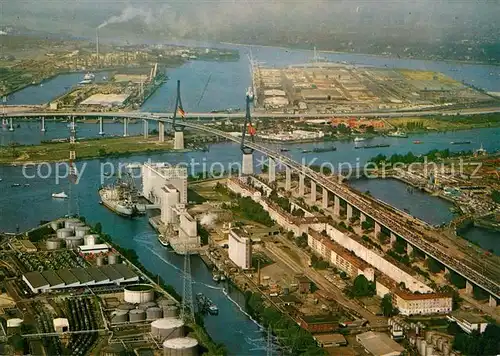 AK / Ansichtskarte Hamburg Fliegeraufnahme Koehlbrandbruecke Hafen Hamburg