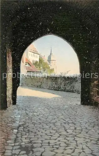 AK / Ansichtskarte Alt_Meissen_Elbe Torbogen am Burglehn Photochromie Alt_Meissen_Elbe