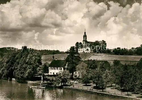 AK / Ansichtskarte Birnau Wallfahrtskirche Zisterzienserkloster Erbauer Peter Thumb Schloss Maurach Fliegeraufnahme Birnau