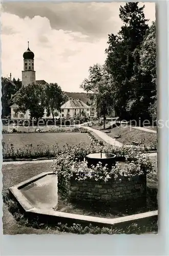 AK / Ansichtskarte Stockach_Baden Stadtpark Brunnen Kirche Stockach_Baden