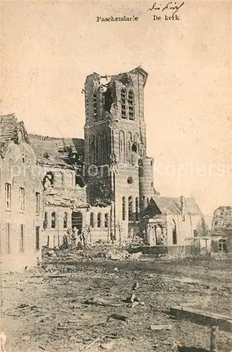 AK / Ansichtskarte Paschendaele De Kerk Ruine Paschendaele