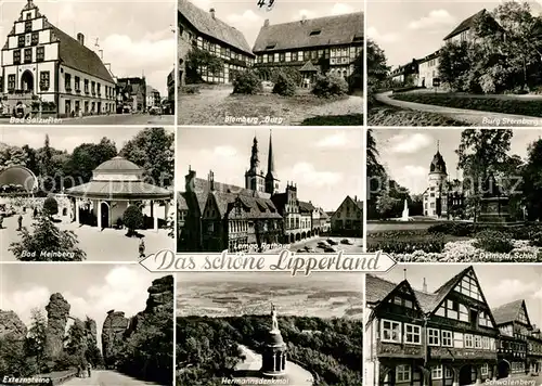 AK / Ansichtskarte Blomberg_Lippe Bad Salzuflen Sternberg Bad Meinberg Burgen Detmold Schloss Externsteine Hermannsdenkmal  Blomberg Lippe