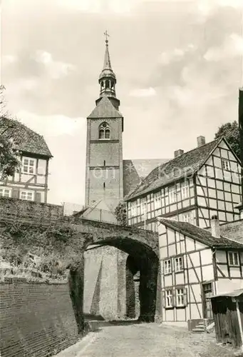 AK / Ansichtskarte Tangermuende Rossfurt Fachwerk Kirchturm Tangermuende