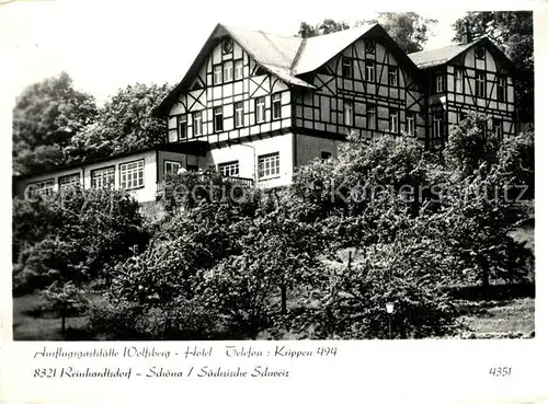 AK / Ansichtskarte Schoena_Elbe Reinhardtsdorf Restaurant Wolfsberg Hotel Schoena Elbe