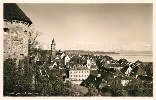 AK / Ansichtskarte ueberlingen_Bodensee Stadtpanorama mit Seeblick und Alpen ueberlingen Bodensee