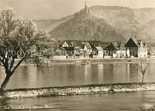 AK / Ansichtskarte Marksburg Rheinpartie mit Burg Marksburg