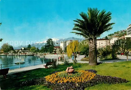 AK / Ansichtskarte Locarno_TI Seepromenade Schifflande Locarno_TI