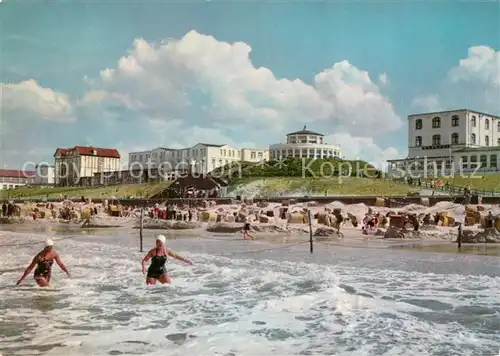 AK / Ansichtskarte Wangerooge_Nordseebad Strand bei Flut Wangerooge_Nordseebad