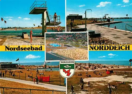 AK / Ansichtskarte Norddeich_Ostfriesland Freibad Strand Fliegeraufnahme Norddeich_Ostfriesland