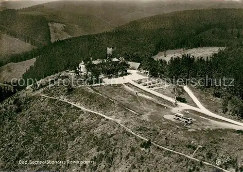 AK / Ansichtskarte Bad_Sachsa_Harz Hotel Burghof Ravensberg Fliegeraufnahme Bad_Sachsa_Harz