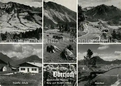 AK / Ansichtskarte Oberjoch Jochstrasse Kanzel Moorbad Kapelle Schule Iseler  Oberjoch