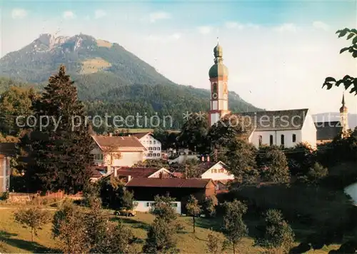 AK / Ansichtskarte Elbach_Miesbach Ortsansicht mit Kirche Elbach Miesbach