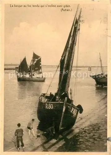 AK / Ansichtskarte Blankenberghe La barque au foc tendu qui s incline avec grace Blankenberghe