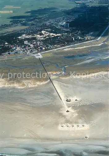 AK / Ansichtskarte St_Peter Ording Fliegeraufnahme mit Seebruecke St_Peter Ording