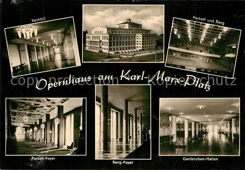 AK / Ansichtskarte Leipzig Opernhaus Vestibuel Parkett und Rang Foyer Garderoben Hallen Leipzig
