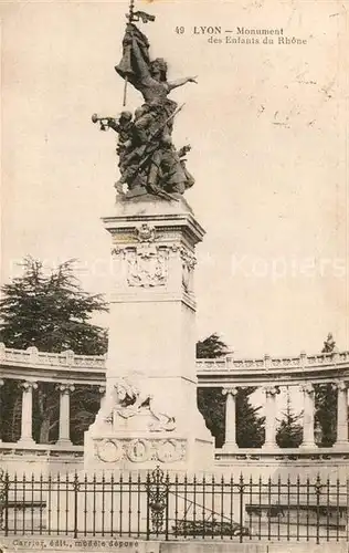 AK / Ansichtskarte Lyon_France Monument Enfants du Rhone Lyon France