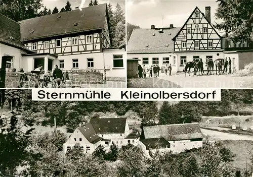 AK / Ansichtskarte Kleinolbersdorf Altenhain Gaststaette Sternmuehle Pferde Fachwerkhaus Kleinolbersdorf Altenhain