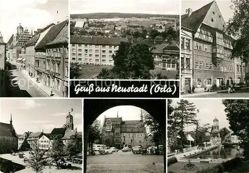 AK / Ansichtskarte Neustadt_Orla Rathaus Lutherhaus Markt Gamsenteich Neustadt_Orla