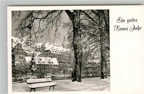 AK / Ansichtskarte Tuebingen Plantanenalle Stiftskirche Winteraufnahme Tuebingen