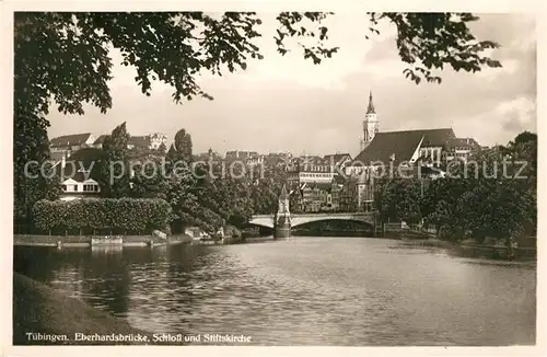 AK / Ansichtskarte Tuebingen Schloss Stiftskirche Eberhardsbruecke Tuebingen