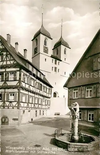 AK / Ansichtskarte Wiesensteig Marktkirche Marktrunnen Wiesensteig