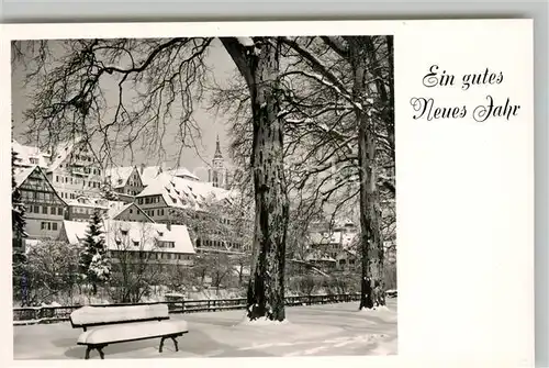 AK / Ansichtskarte Tuebingen Platanenallee Stiftskirche Winteraufnahme Tuebingen