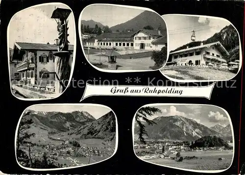 AK / Ansichtskarte Ruhpolding Kurhaus Rauschbergseilbahn Dorfbrunnen Ruhpolding