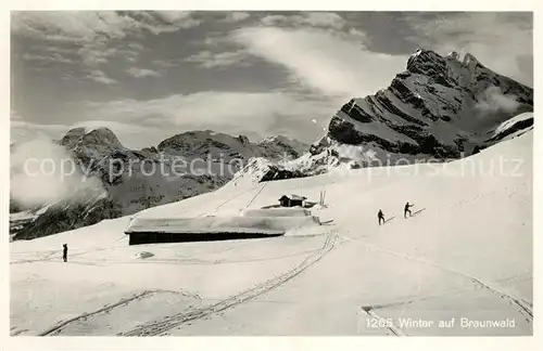 AK / Ansichtskarte Braunwald_GL Skigebiet Braunwald GL