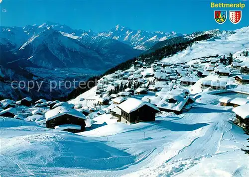 AK / Ansichtskarte Bettmeralp_VS Panorama Wintersportplatz Dom Matterhorn Weisshorn Walliser Alpen Bettmeralp VS