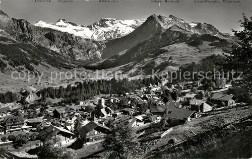 AK / Ansichtskarte Adelboden mit Boden udn Wildstrubel Adelboden