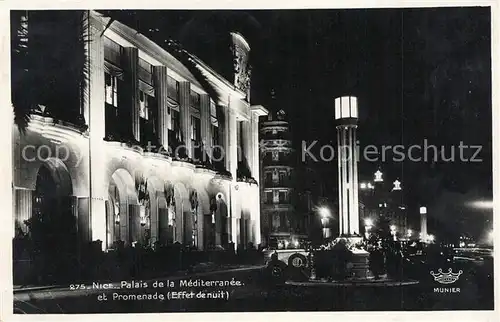 AK / Ansichtskarte Nice_Alpes_Maritimes Palais de la Mediterranee et Promenade effet de nui Nice_Alpes_Maritimes