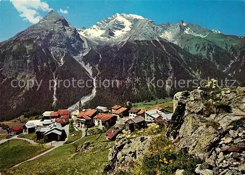 AK / Ansichtskarte Latsch_GR Panorama Blick gegen Piz Rugnux und Piz d Ela Latsch_GR