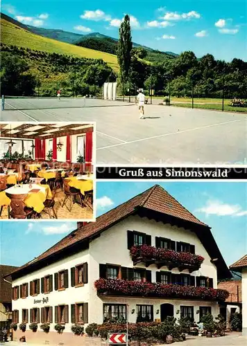 AK / Ansichtskarte Simonswald Gasthaus Krone Post Tennisplatz Simonswald