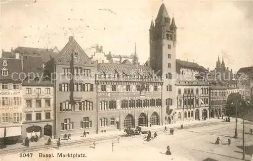 AK / Ansichtskarte Basel_BS Marktplatz Rathaus Basel_BS