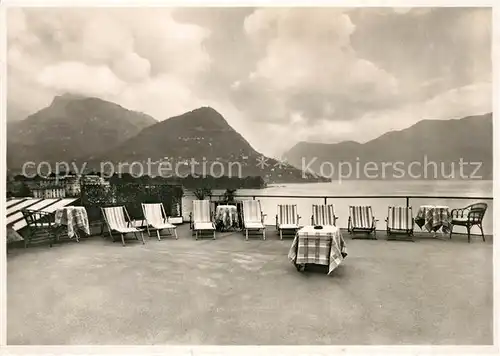 AK / Ansichtskarte Lugano_TI Hotel Pension Beatrice Sonnenterrasse Luganersee Lugano_TI