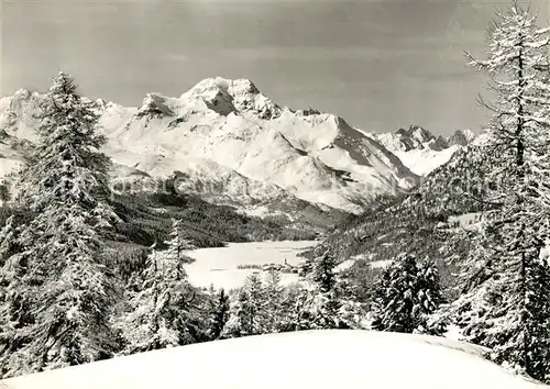 AK / Ansichtskarte St_Moritz_GR Winterpanorama Oberalpina Blick nach Silvaplana St_Moritz_GR