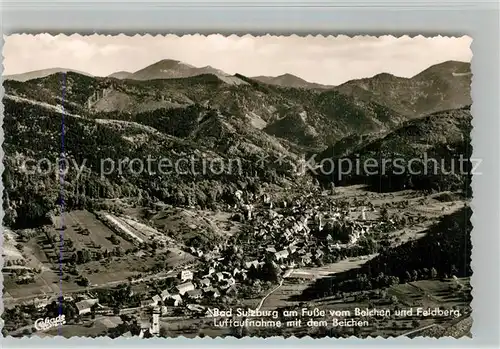 AK / Ansichtskarte Sulzburg_Freiburg Fliegeraufnahme Panorama mit Belchen Sulzburg Freiburg