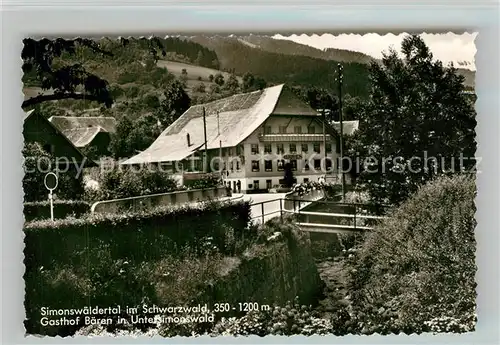 AK / Ansichtskarte Untersimonswald Gasthof Baeren Untersimonswald