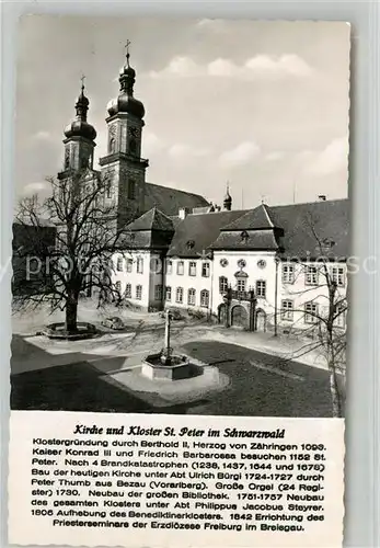 AK / Ansichtskarte St_Peter_Schwarzwald Kirche Kloster Chronik St_Peter_Schwarzwald