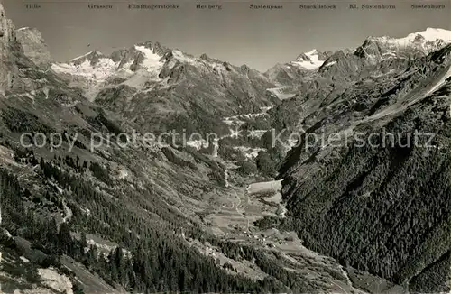 AK / Ansichtskarte Gadmen Panorama mit der Sustenstrasse Gadmen