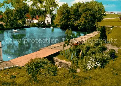 AK / Ansichtskarte Lichtenfels_Hessen Badesteg Schwanenteich Waldeckische Schweiz Lichtenfels Hessen