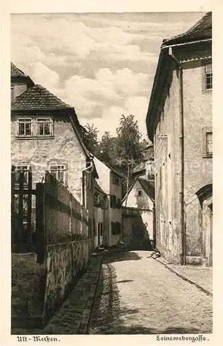 AK / Ansichtskarte Alt_Meissen_Elbe Leinewebergasse Saechsische Heimatschutzpostkarte Folge 23 Nr. 2 Alt_Meissen_Elbe