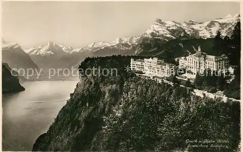 AK / Ansichtskarte Seelisberg_UR Panorama mit Grand und Kulm Hotels Seelisberg UR