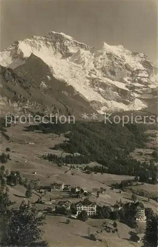 AK / Ansichtskarte Wengen_BE mit Jungfrau Wengen_BE