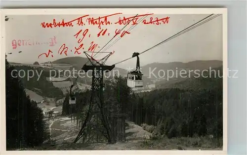 AK / Ansichtskarte Freiburg_Breisgau Schwebebahn auf den Schauinsland Freiburg Breisgau