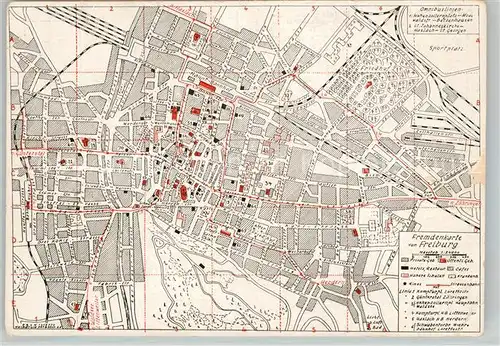 AK / Ansichtskarte Freiburg_Breisgau Stadtkarte Freiburg Breisgau