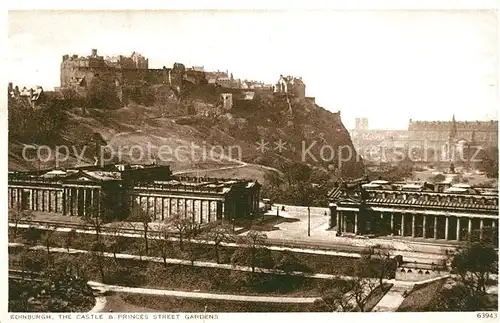 AK / Ansichtskarte Edinburgh The Castle and Princes Street Gardens Edinburgh